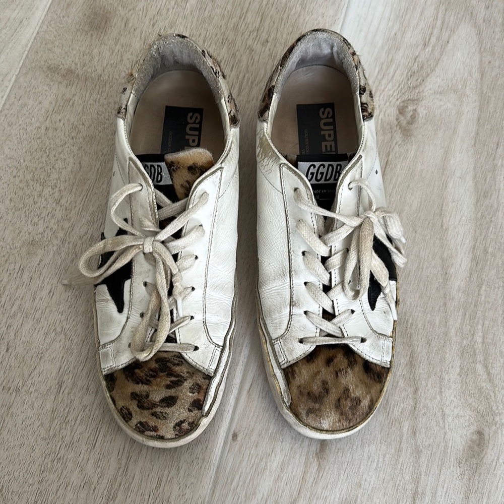 Golden Goose Superstar Leopard Low-Top Sneakers